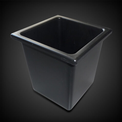 image of black waste basket