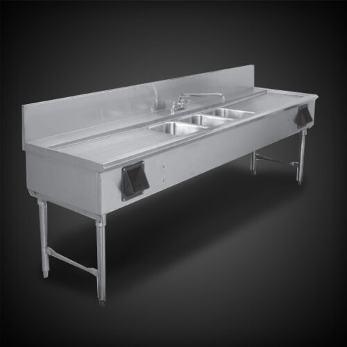 image of 3 bowl sink equipment