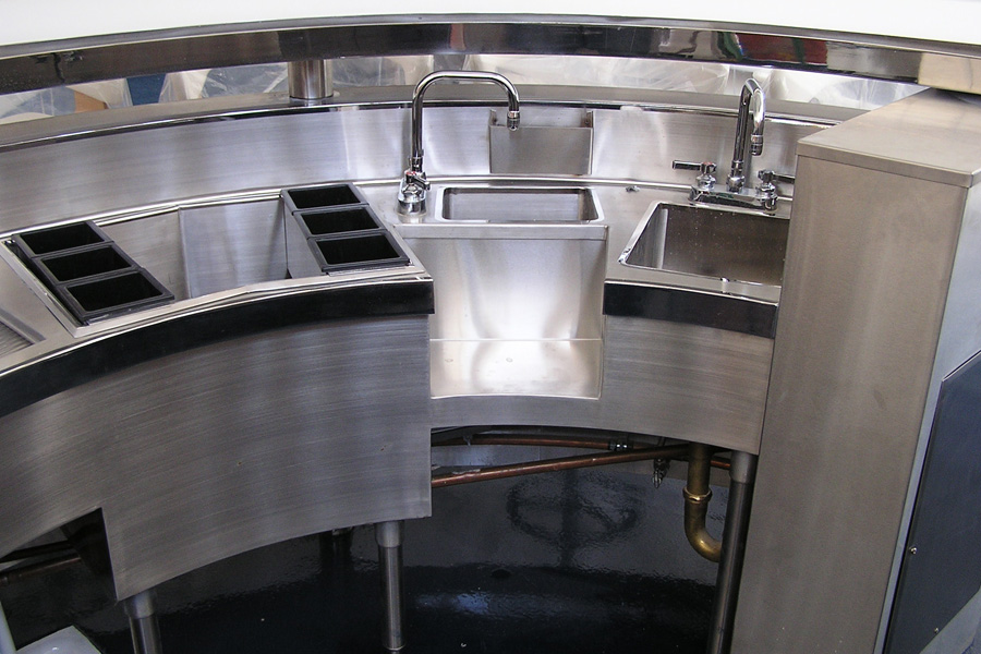 image of custom ice chest and one compartment sinks at Kumo Los Angeles