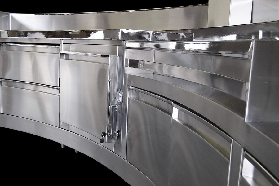 image of front of custom architectural backbar equipment at MGM Grand Hotel Detroit