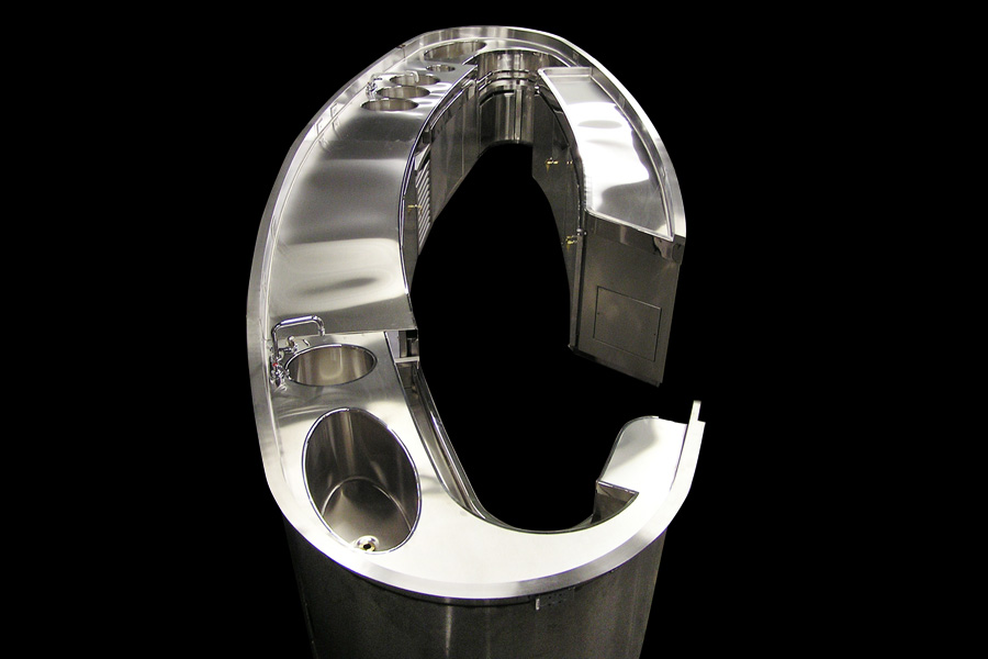 image of custom oval backbar equipment at New York Palace Hotel