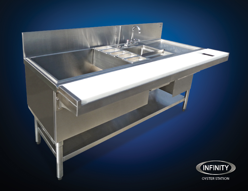 Oyster Station image on blue gradient background