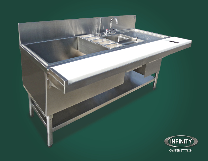 Oyster Station image on green background