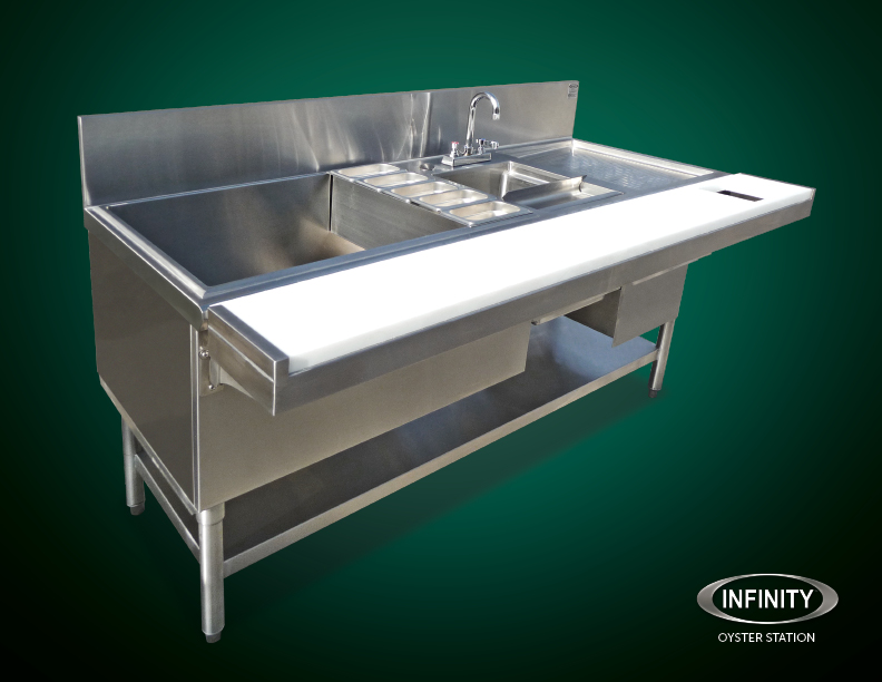 Oyster Station image on green gradient background