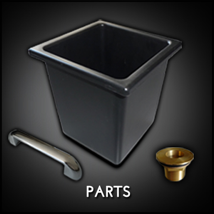 parts section button link showing handle, drain and bottle well