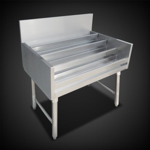 image of stainless steel Liquor Display equipment showing four tiers